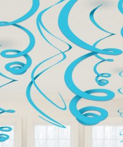 Turquoise Party Hanging Swirls Decoration