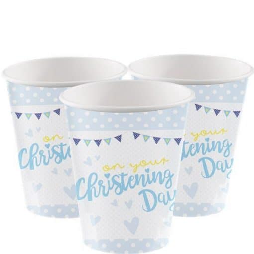 Christening Day Blue Paper Cups