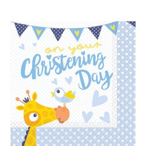 Christening Day Blue Paper Napkins