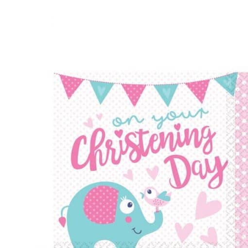 Christening Day Pink Paper Napkins