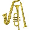 Gold Plastic Musical Instrument Decorations