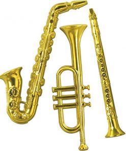 Gold Plastic Musical Instrument Decorations