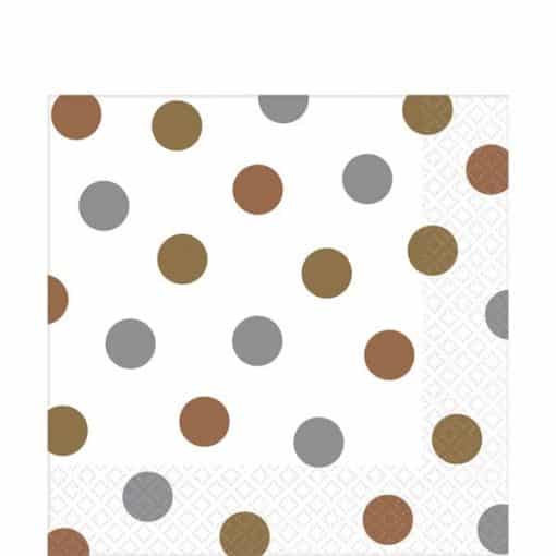 Metallic Polka Dot Party Paper Napkins