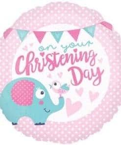 Pink Christening Day Foil Balloon