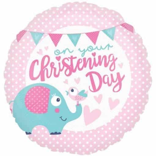 Pink Christening Day Foil Balloon