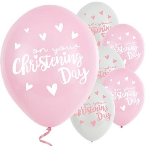 Pink Christening Day Latex Balloons