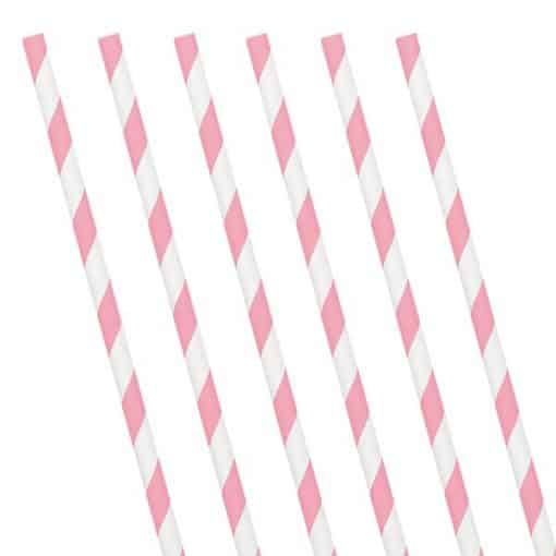 Soft Pink Stripe Paper Straws