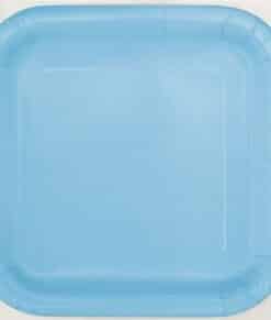 Light Blue Party Paper Square Plates