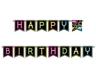 Buy Cheap Glow In The Dark Happy Birthday Banner - Fun Party Supplies