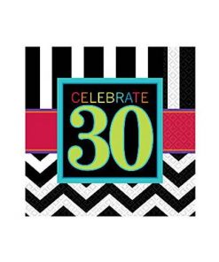 30th Birthday Chevron Party Paper Beverage Napkins