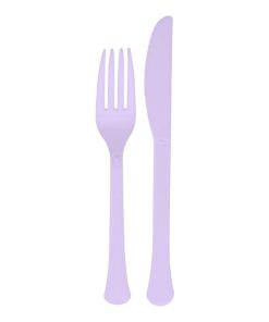 Lavender Reusable Plastic Cutlery Set