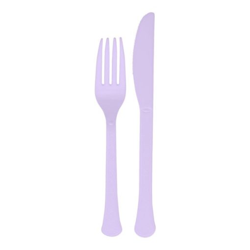 Lavender Reusable Plastic Cutlery Set