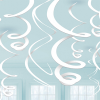 White Hanging Swirls Party Decoration