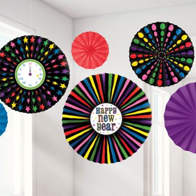 New Years Eve Paper Fans Decorations