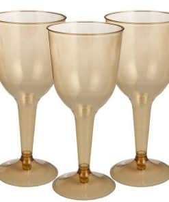 Gold Plastic Wine Glasses