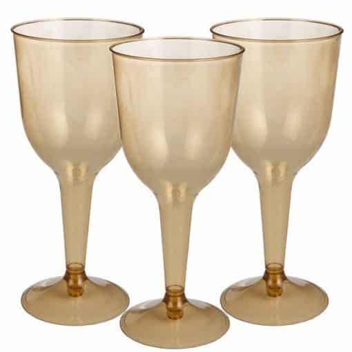 Gold Plastic Wine Glasses