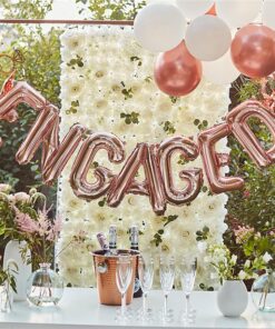 Engaged Rose Gold Balloon Bunting