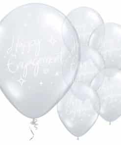 Happy Engagement Diamond Clear Latex Balloons