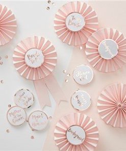 Pink & Rose Gold Hen Party Badges