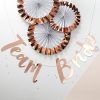 Team Bride Rose Gold Paper Bunting