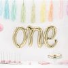 Age One White Gold Phrase Balloon Bunting