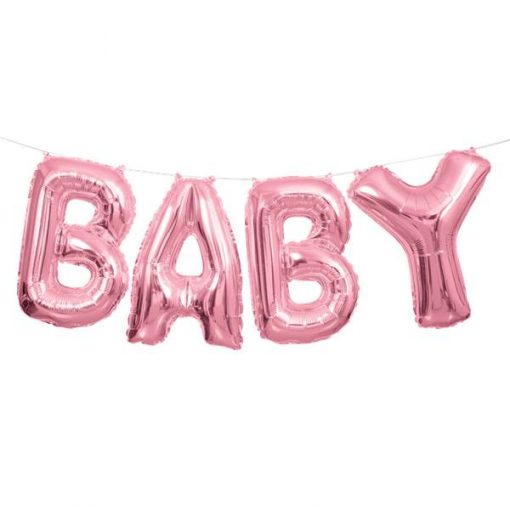 Baby Pink Phrase Balloon Bunting