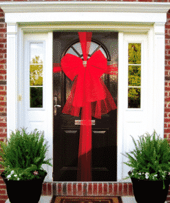 Red Door Bow Decoration