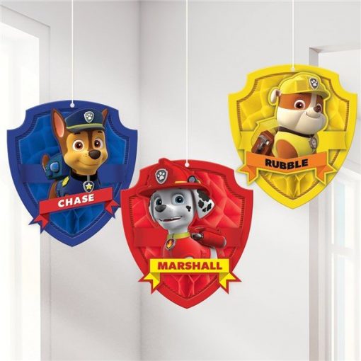 Paw Patrol Party Honeycomb Hanging Decorations