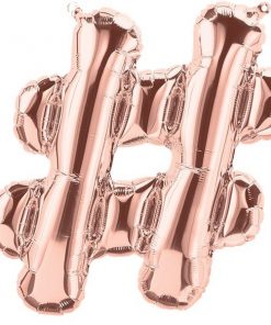 Rose Gold Letter Hashtag # Foil Balloon