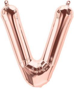 Rose Gold Letter V Foil Balloon