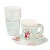 Vintage Style Tea Party Cups with Saucers