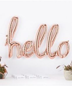 Rose Gold Phrase 'Hello' Foil Balloon