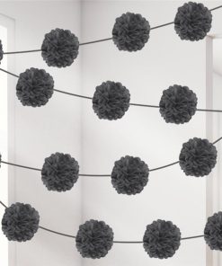 Black Pom Pom Garland Decoration