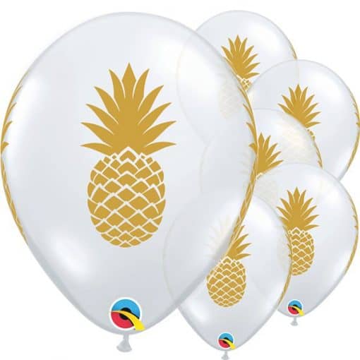 Golden Pineapple Printed Latex Balloon