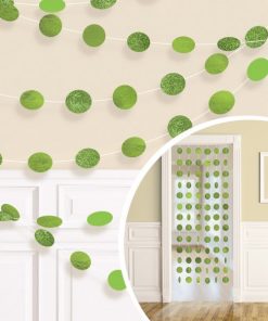 Lime Green Glitter Hanging String Decorations