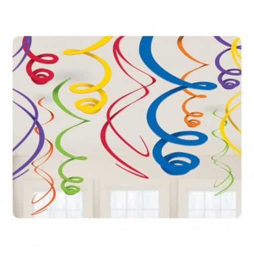 Rainbow Hanging Swirls Decorations