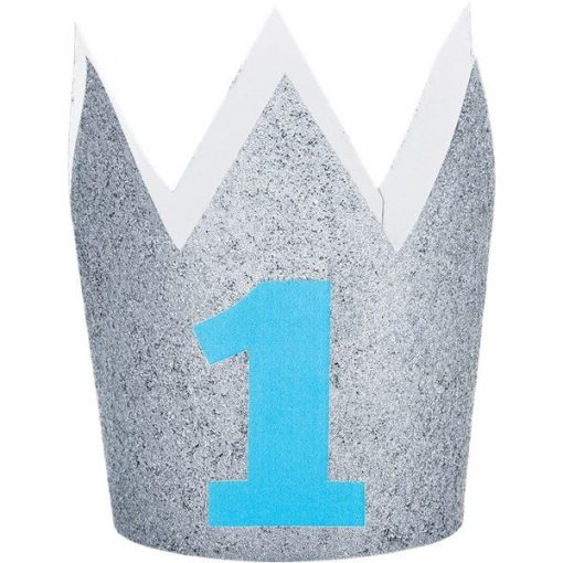 Age 1 Silver Glitter Mini Crown