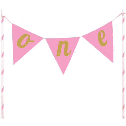 Age One Pink Glitter Cake Bunting