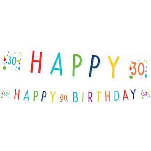Happy Birthday Age 30 Letter Banner