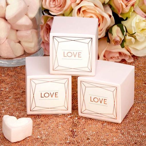 Geo Blush Wedding Favour Boxes