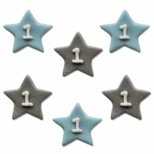 One Little Star Blue Sugar Cake Decorations Toppers