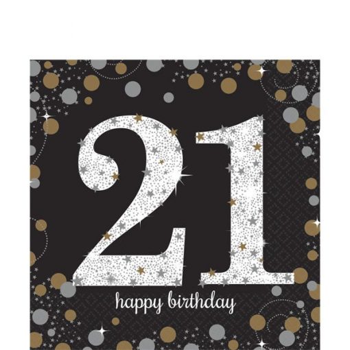 Sparkling Celebration Age 21 Party Paper Napkins