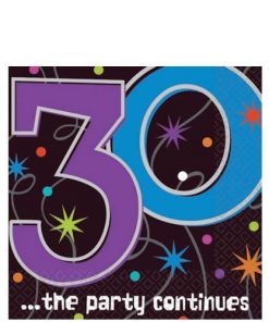 30th Birthday Party Paper Beverage Napkins