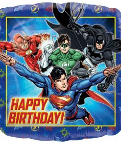 Justice League Happy Birthday Square Balloon