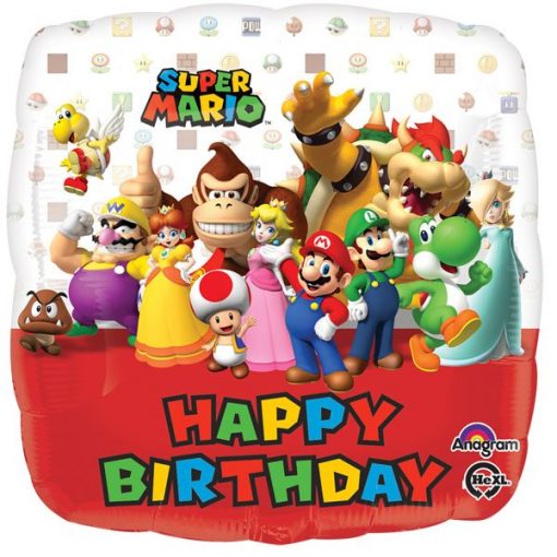 Super Mario Happy Birthday Square Balloon