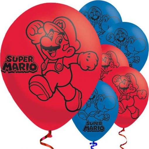 Super Mario Red & Blue Latex Balloons