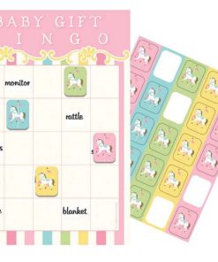 Carousel Baby Shower Party Bingo Game