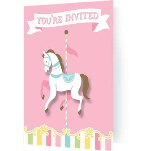 Carousel Baby Shower Party Invitations