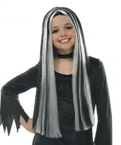 Halloween Child's Old Witch Black & Grey Wig