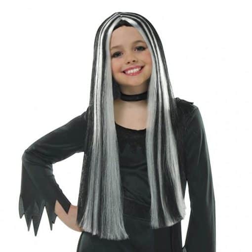 Halloween Child's Old Witch Black & Grey Wig